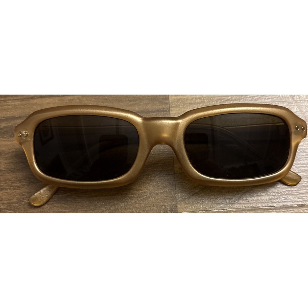 Enzo Gold Rectangle Sunglasses Metallic Retro Y2K Frames only